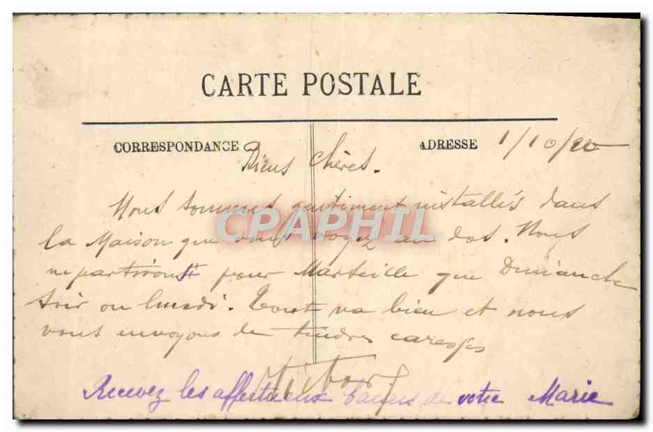 CPA Lourdes Vue Vers Le Chateau — Verso