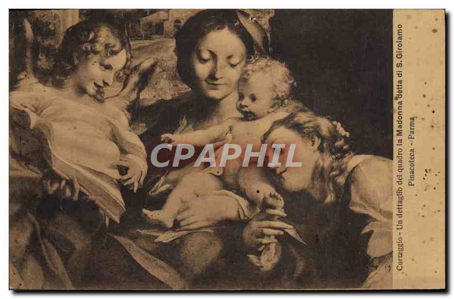 CPA Correggio Un Dettaglio Del Quadro La Madonna Detta di S Girolamo 
