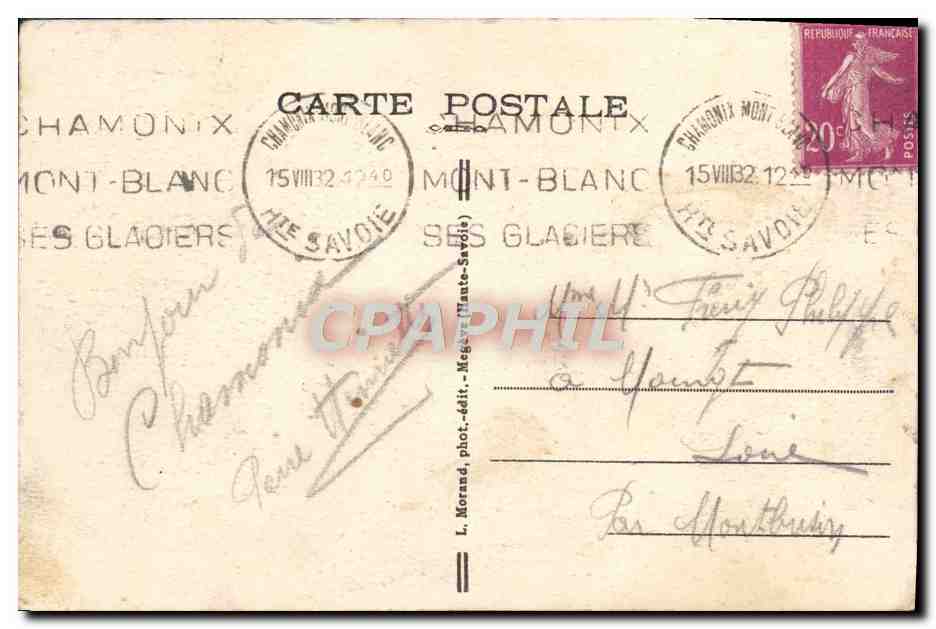 CPA La Mer De Glace Et La Gare De Montenvers — Rückseite