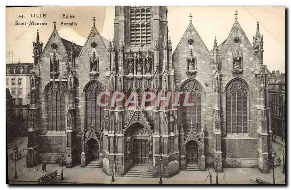 CPA Lille Eglise Saint Maurice Portails