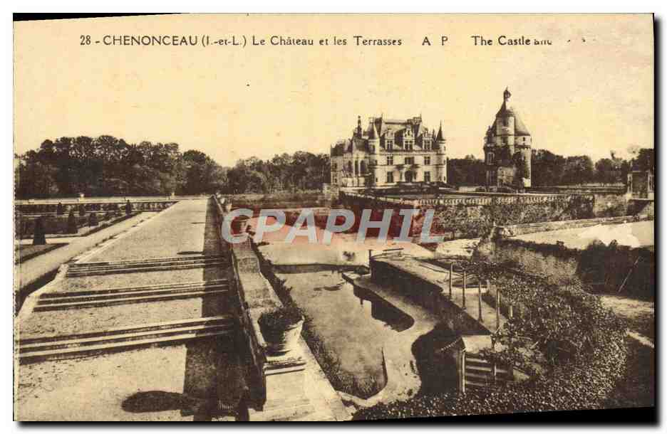 CPA Chenonceau Le Chateau Et Les Terrasses