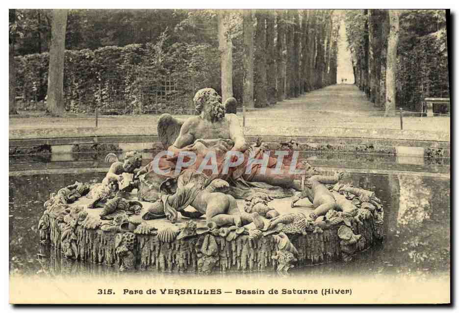CPA Versailles Bassin De Saturne Hiver