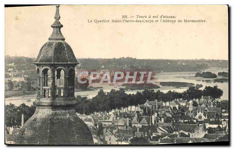 CPA Tours A Vol D'Oiseau Le Quartier Saint Pierre Des Corps Et l'Abbaye de Marmoutier
