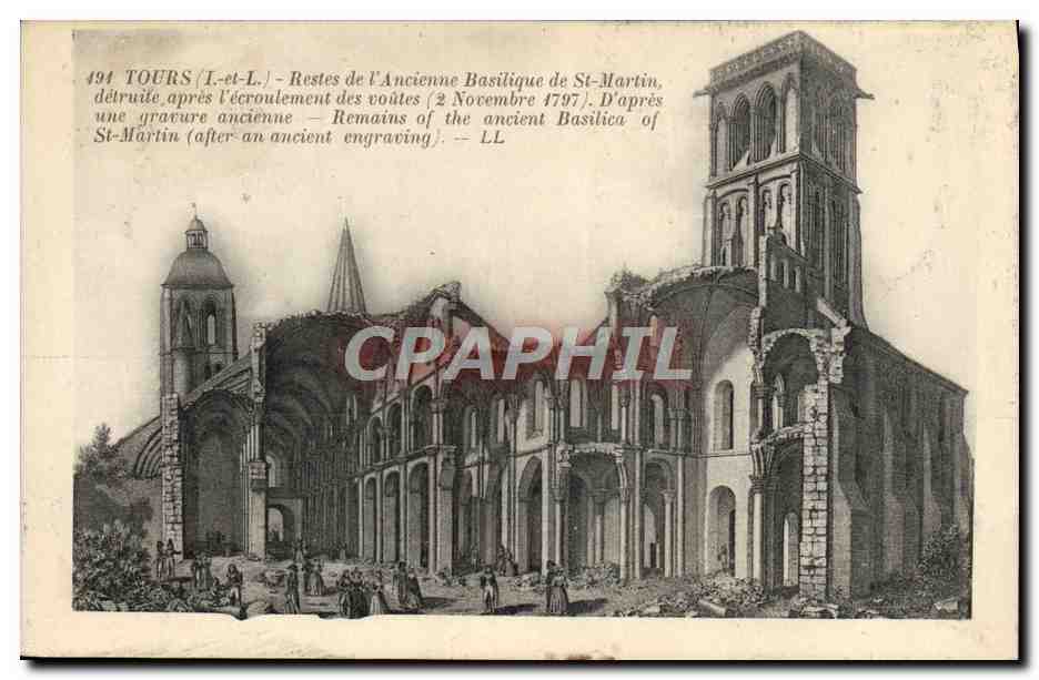 CPA Tours Restes De l'Ancienne Basilique De St Martin