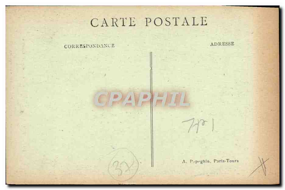 CPA Tours Lycee Descartes et le monument de Sicard — Verso