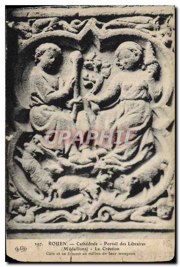 CPA Rouen Cathedrale Portail Des Libraires La creation