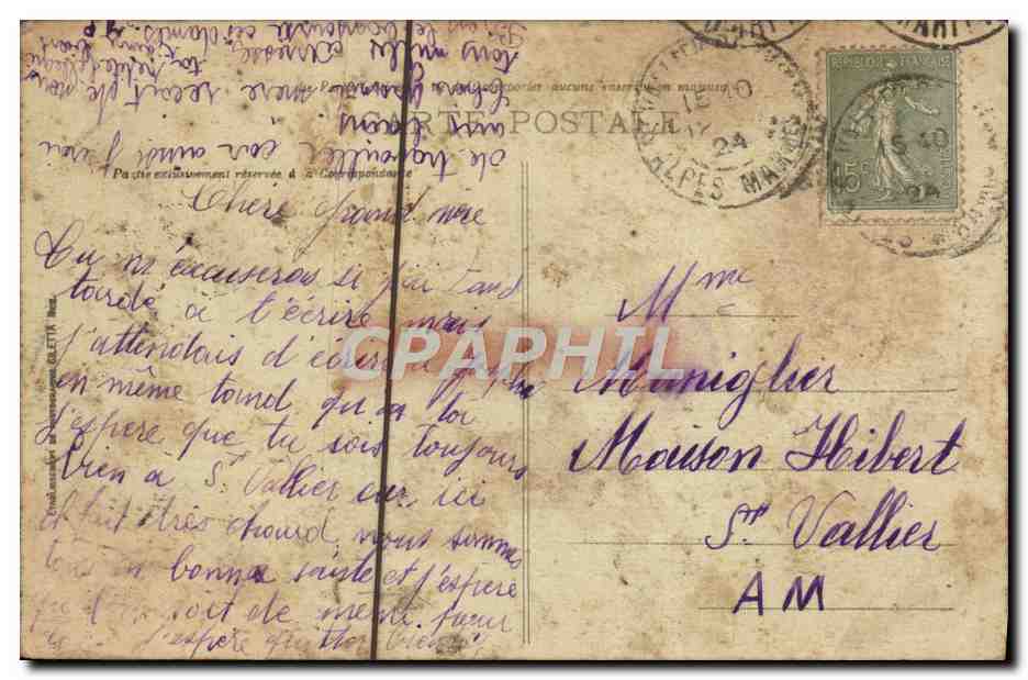 CPA Cannes Carlton Hotel Boulevard De La Croisette — Verso