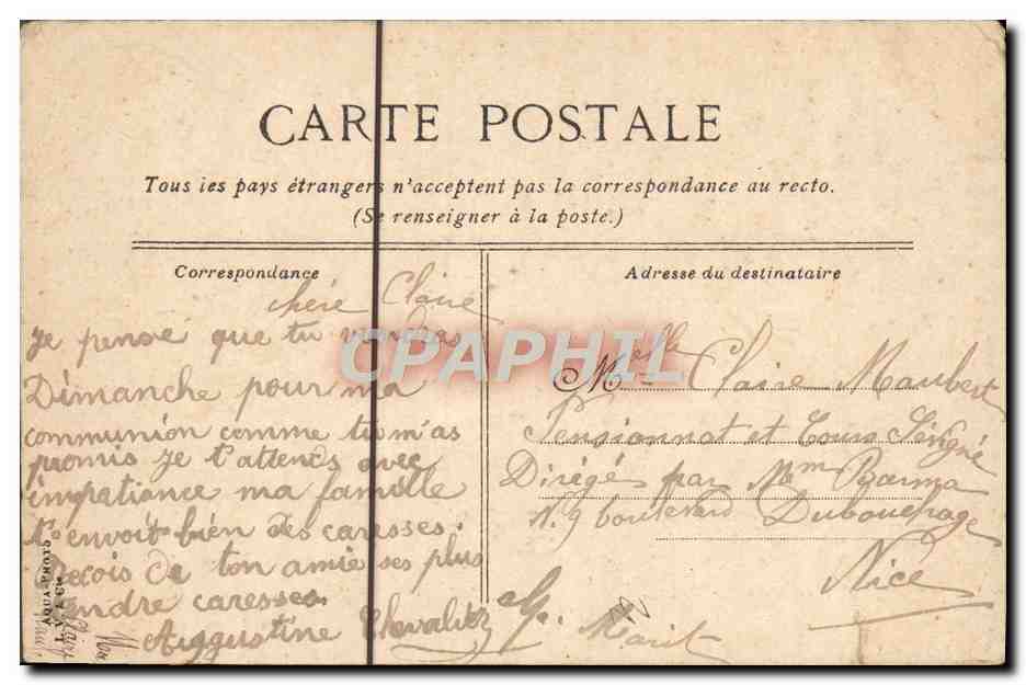 CPA Cannes L'heure De la Musique — Rückseite