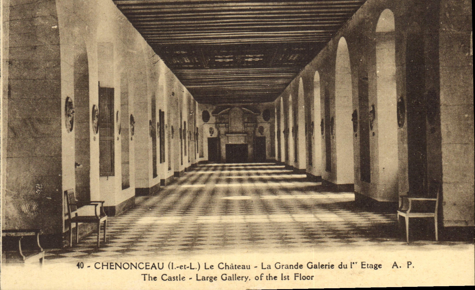 CPA Chenonceau Le Chateau La Grande Galerie du 1er etage