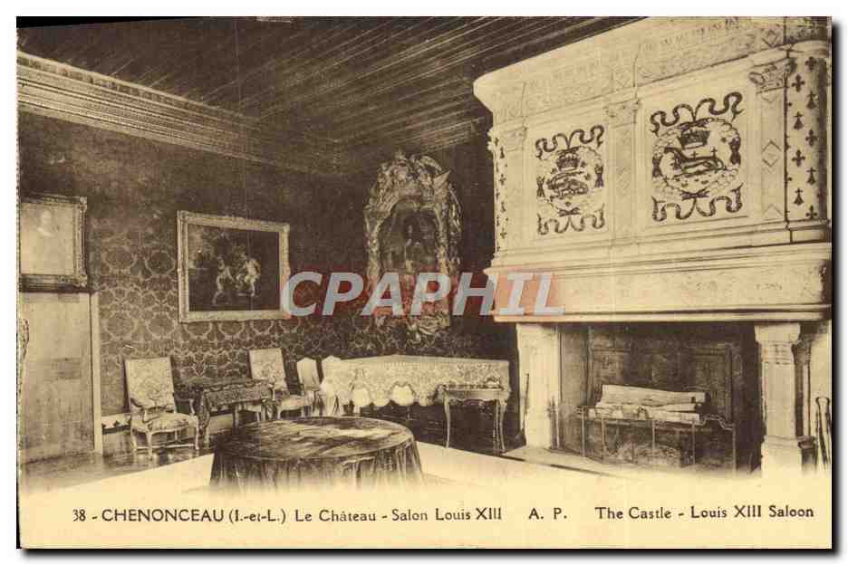 CPA Chenonceau Le Chateau Salon Louis XIII