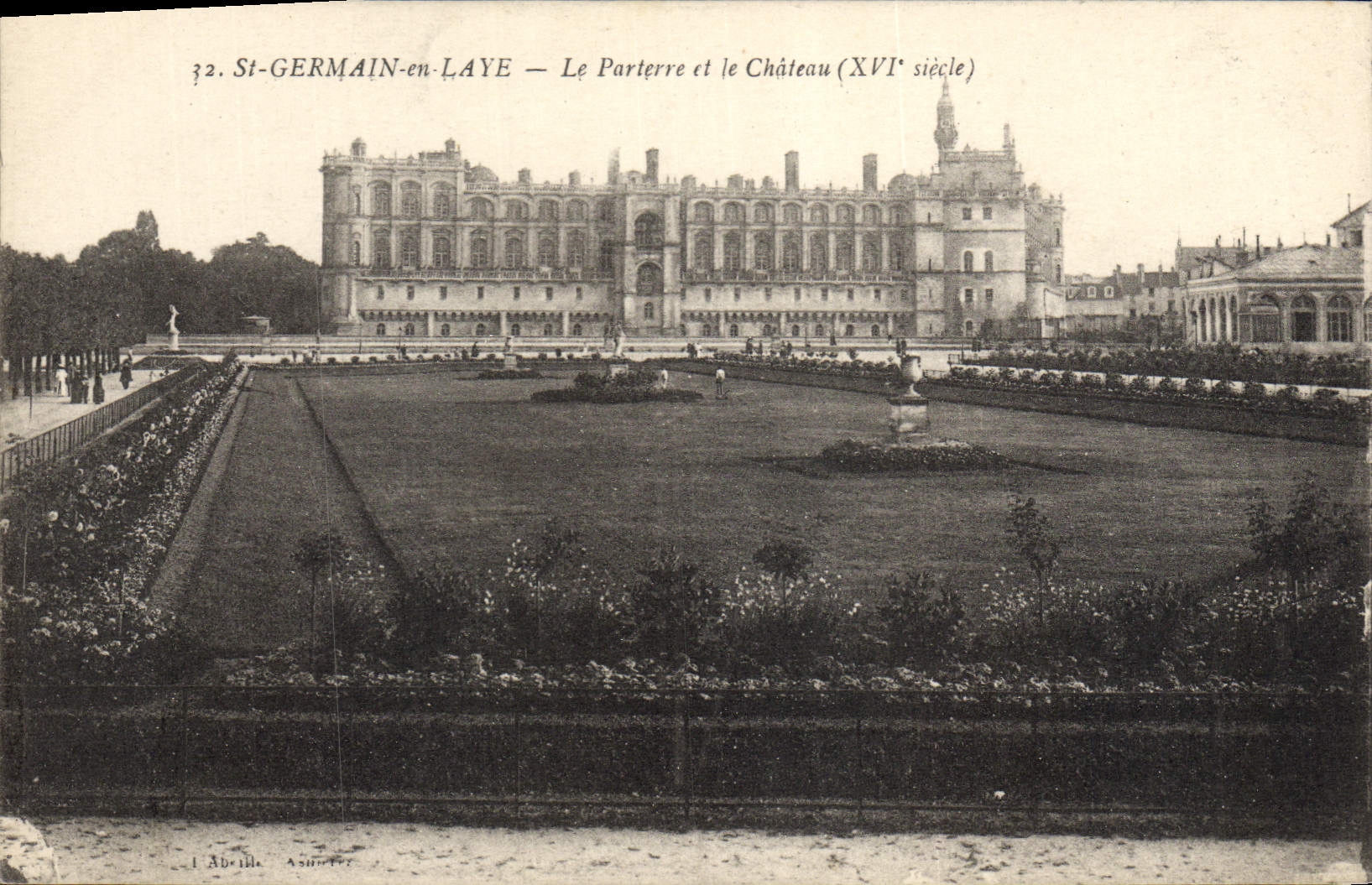 St-GERMAIN-en-LAYE — Le Parterre et le Château (XVIe siècle) — Imp. Phot. 'L'Abélla', Asnières