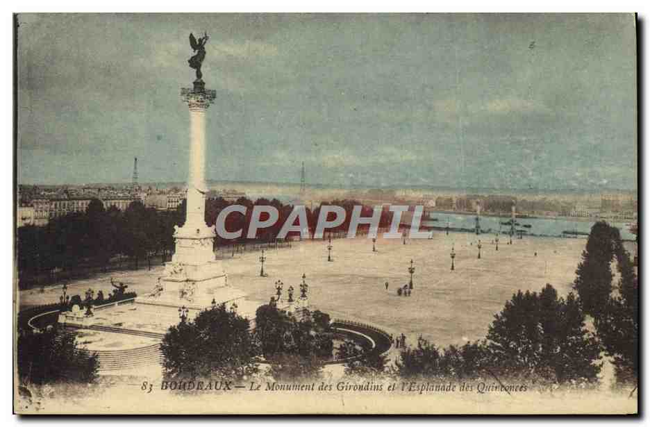 CPA Bordeaux Le Monument Des Girondins Et l'Esplanade des Quinconces