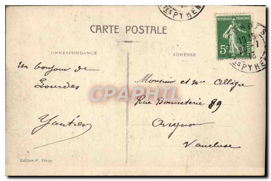 CPA Lourdes Calvaire Breton — Verso