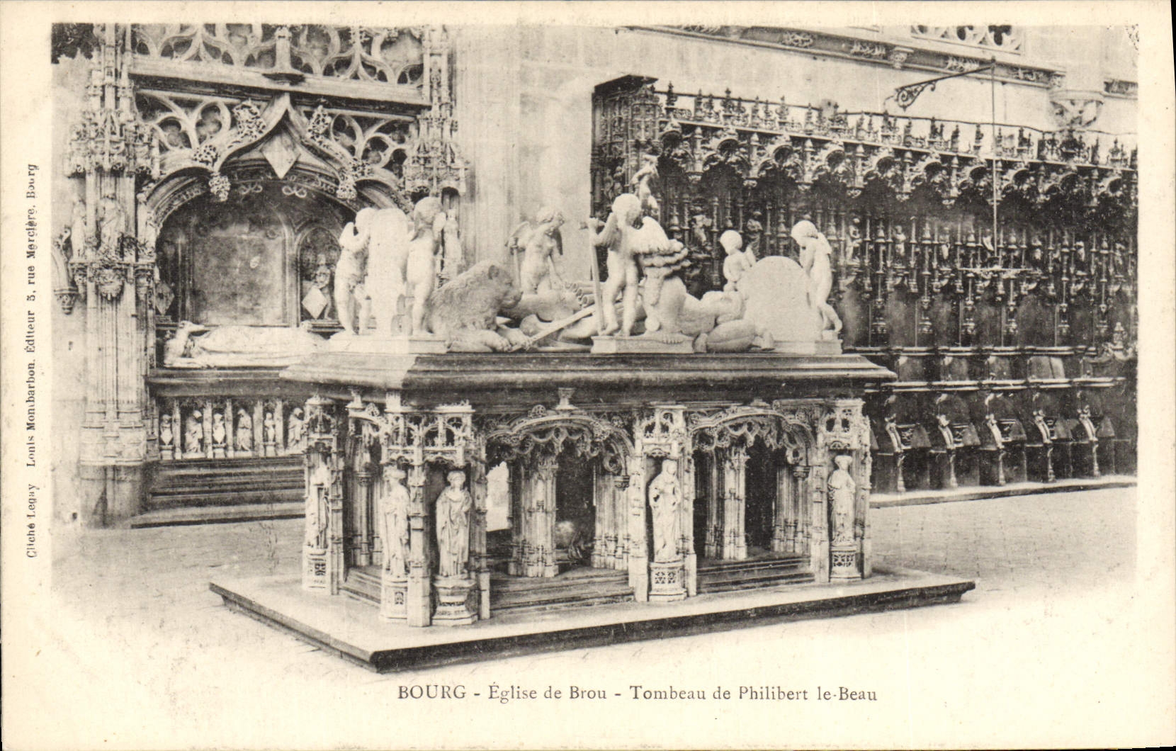 Bourg - Église de Brou - Tombeau de Philibert le Beau — Éditeur Louis Kombarthon, 3, rue Marché, Bourg