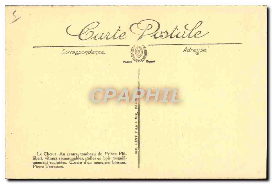CPA Eglise De Brou Vue Interieure — Verso