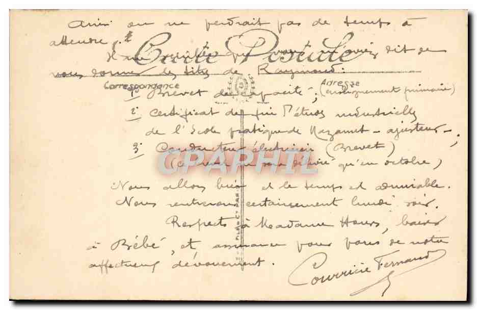 CPA Lourdes La Basilique — Verso
