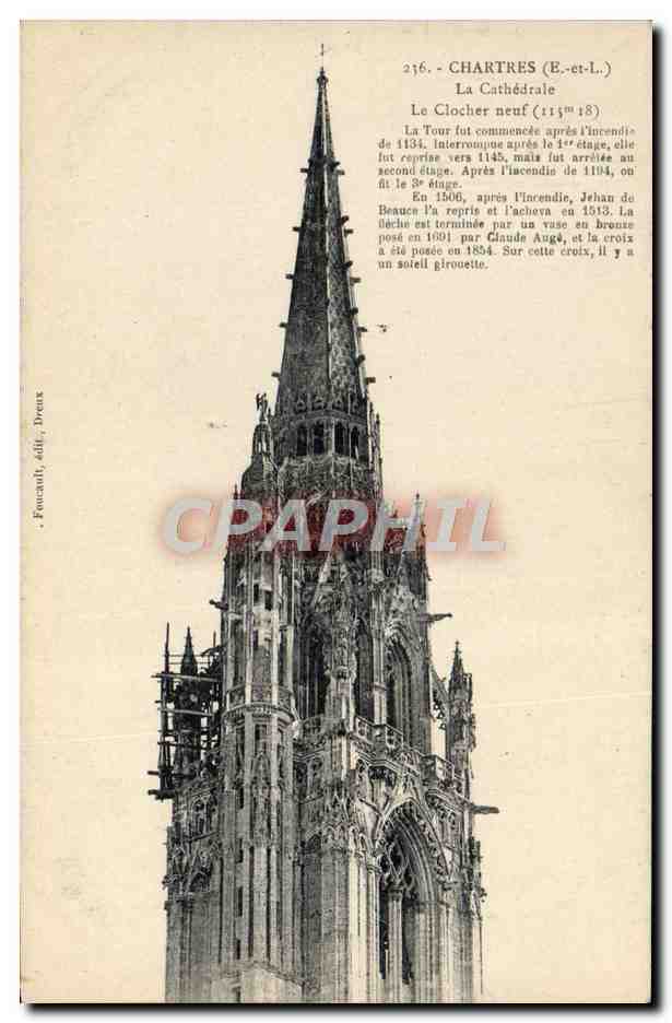 CPA Chartres Cathedrale La Cathedrale Le Clocher Neuf