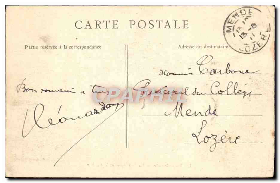 CPA La Bourboule La Dordogne Et Le Rocher — Rückseite