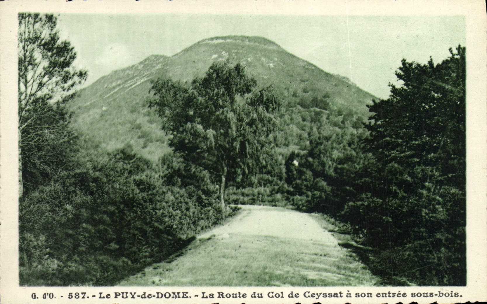 Le PUY-de-DOME — La Route du Col de Ceyssat à son entrée sous-bois — J. Gonttolanges, édit.