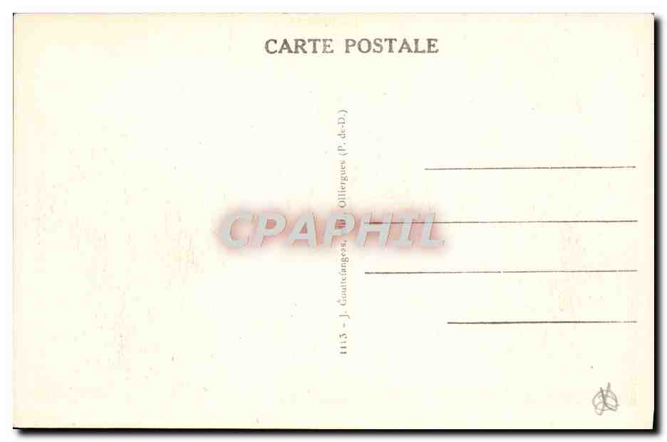 CPA L'Auvergne Le Puy De Dome Vu Du Pied — Rückseite