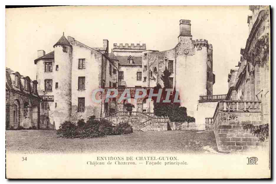 CPA Environs de Chateguyon Chateau De Chazeron Facade Principale