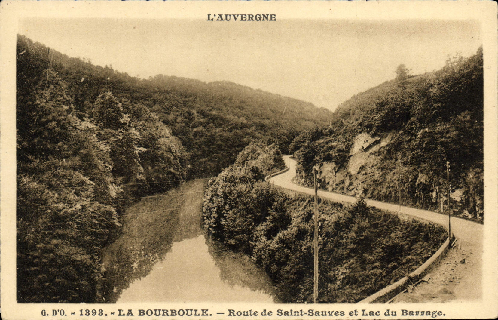 La Bourboule — Route de Saint-Sauves et Lac du Barrage — L'Auvergne — G. D'O. n° 1393