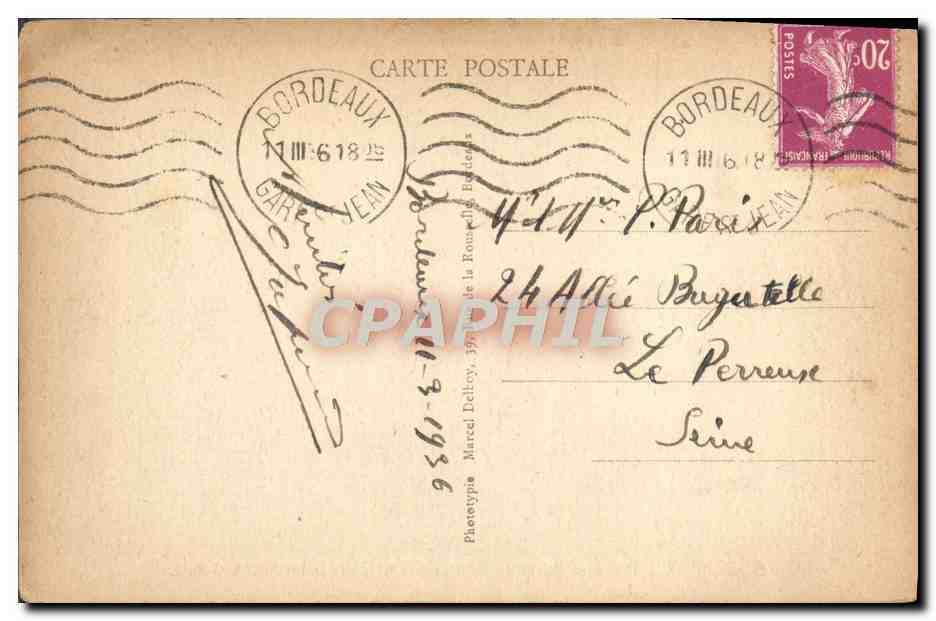 Bordeaux - Place et Porte de Bourgogne et Tour Saint-Michel - M. D. — Rückseite