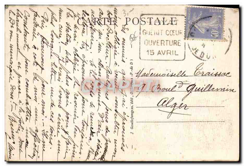 Le Vieux Royat vu du Paradis — L'Auvergne — éditeur G. d'O - n°497 — Reverso