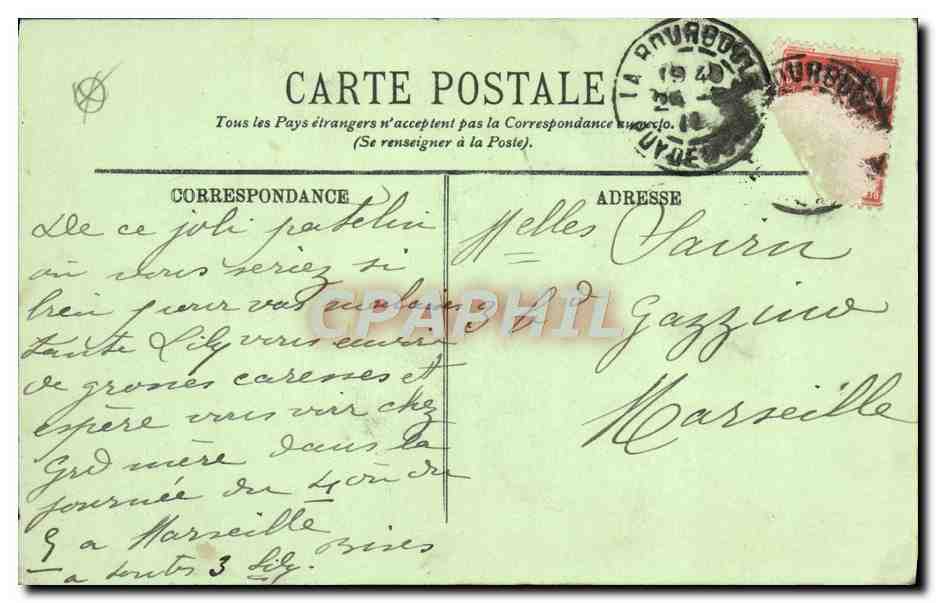 CPA La Bourboule Le Boulevard De l'Hotel De Ville Et Le Puy Gros — Rückseite