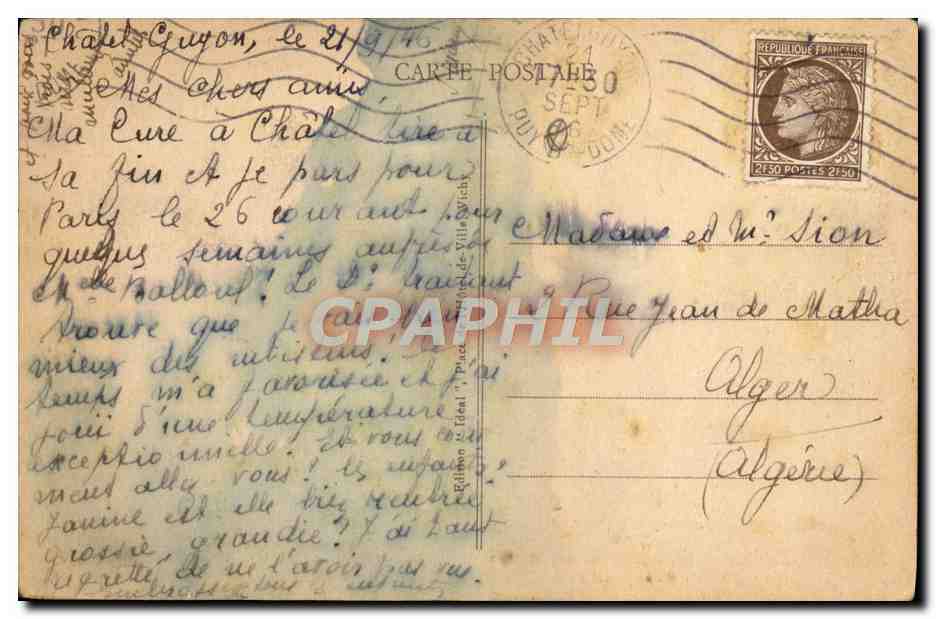 CPA L'Auvergne Pittoresque Chatelguyon Sources Miraton et Ste Anne — Rückseite