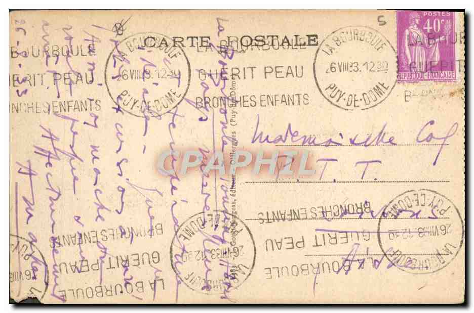 La Bourboule — Vue générale et Vallée de Vendeix — L'Auvergne — Reverso