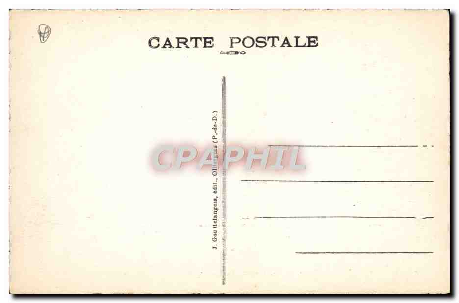 Cratères et Dômes Nord sous la neige, vus de l'Observatoire — Sommet du Puy-de-Dôme — G.D'O. 556 — J. Gotttlangens, Ollingues (P.-de-D.) — Verso