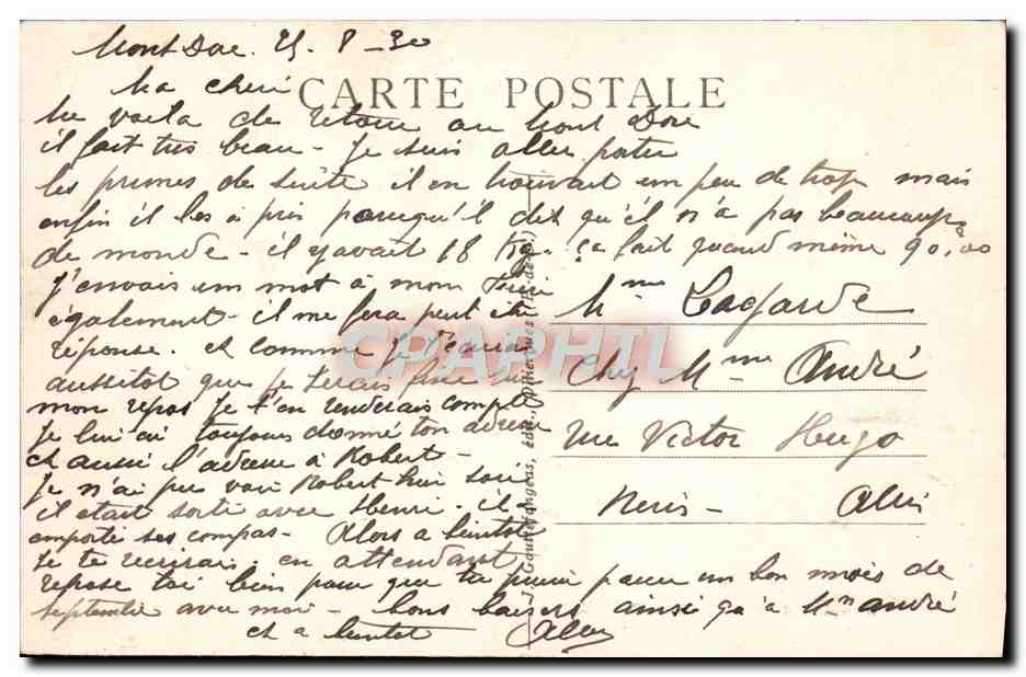 CPA Le Mont Dore Vallee D'Enfer Et Aiguilles Du Diable — Verso