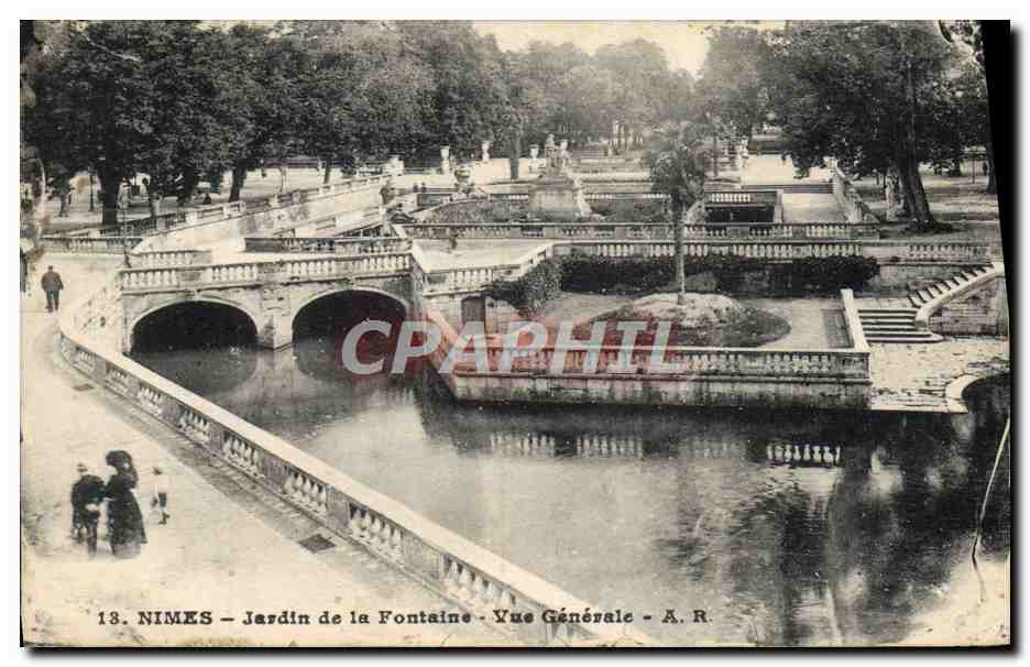 Nîmes - Jardin de la Fontaine - Vue Générale - A.R.