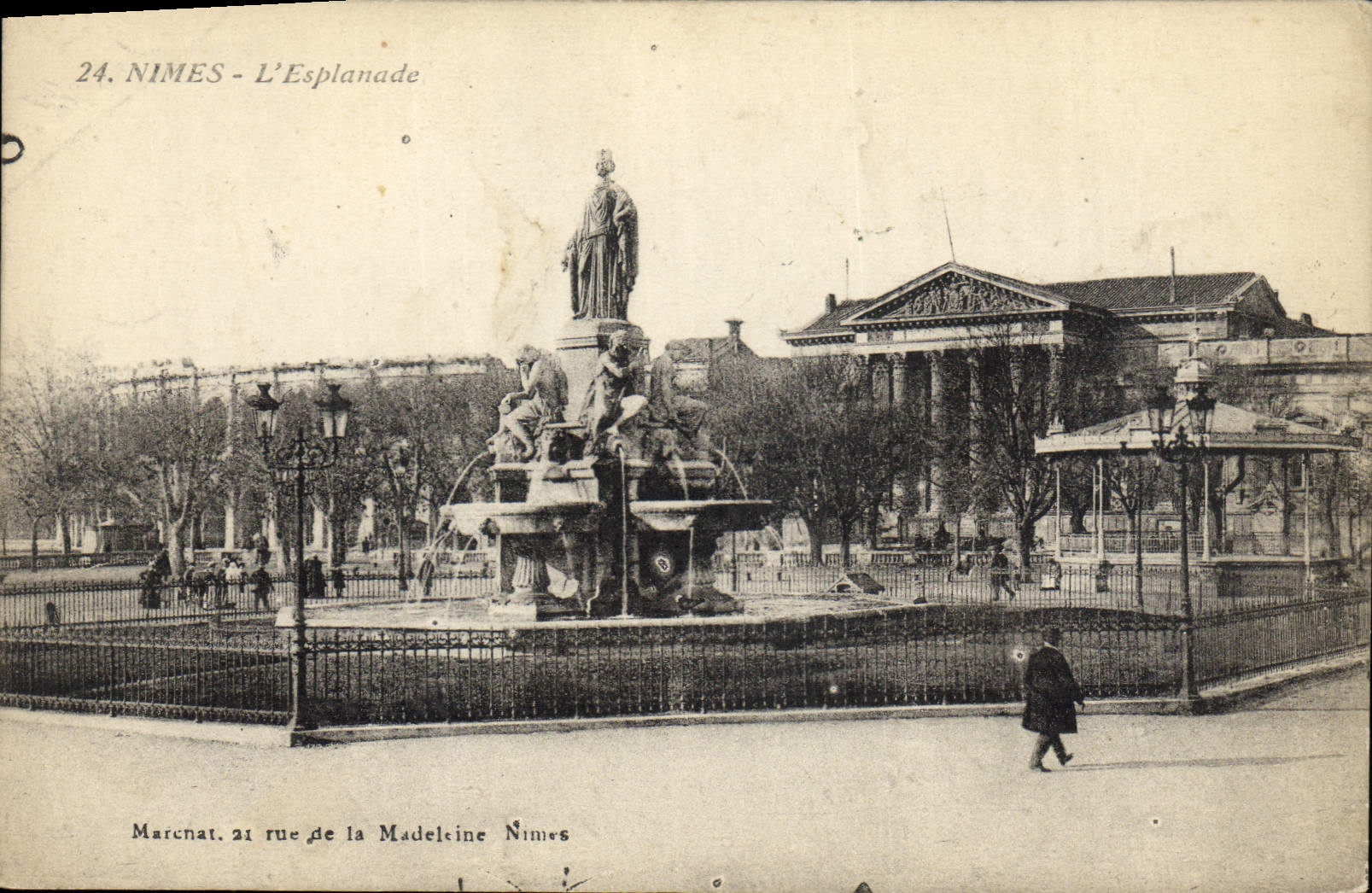 Nîmes - L'Esplanade — Fontaine de la Madeleine, éditeur Marchnat, n°24