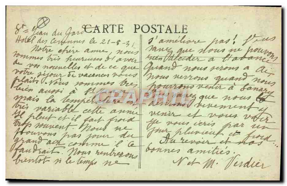CPA Environs de St Jean Du Gard Le Pont Des Abarines Et Vallee Du Gardon — Rückseite