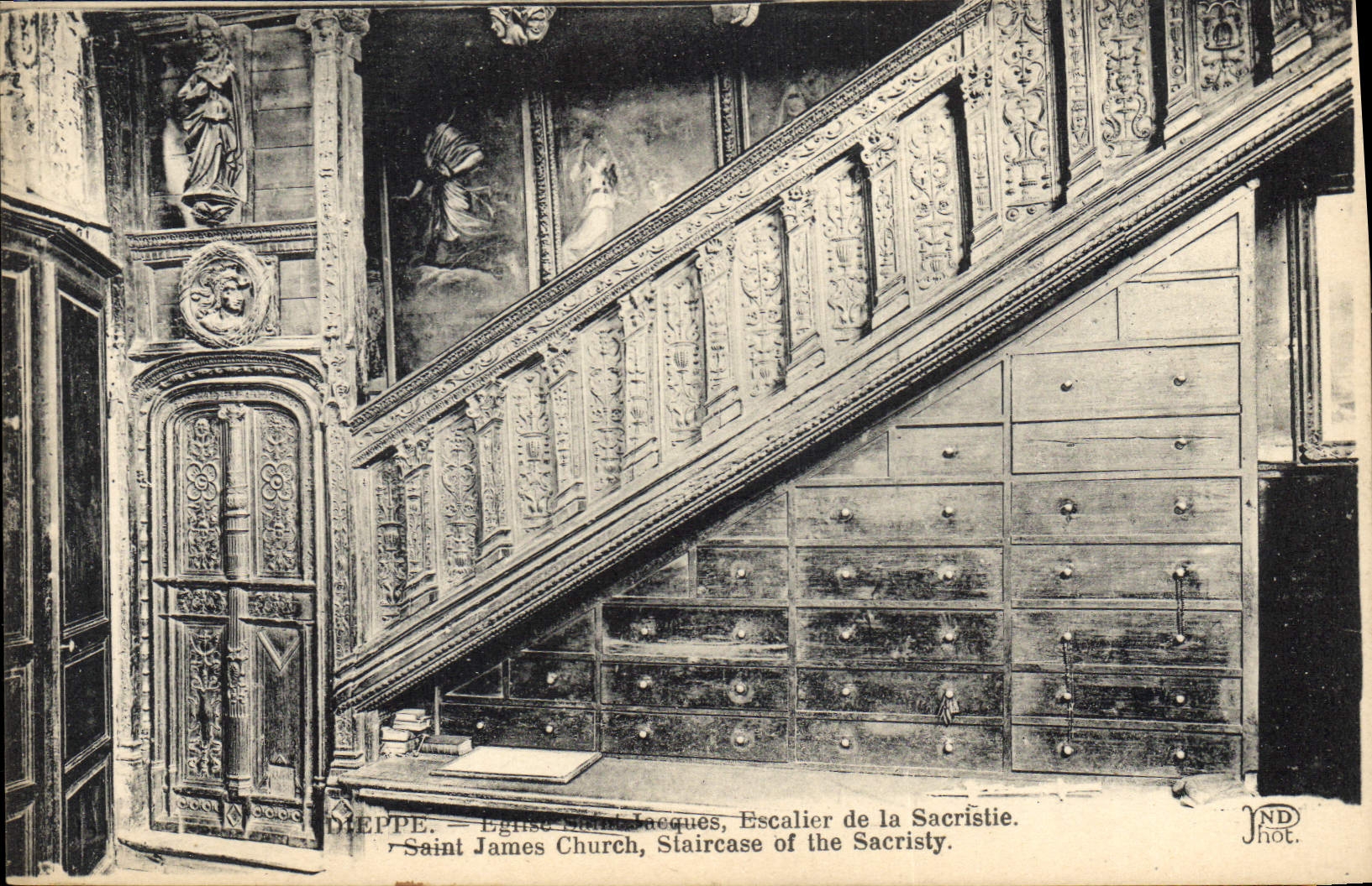CPA Dieppe Eglise Saint Jacques Escalier De La Sacristie