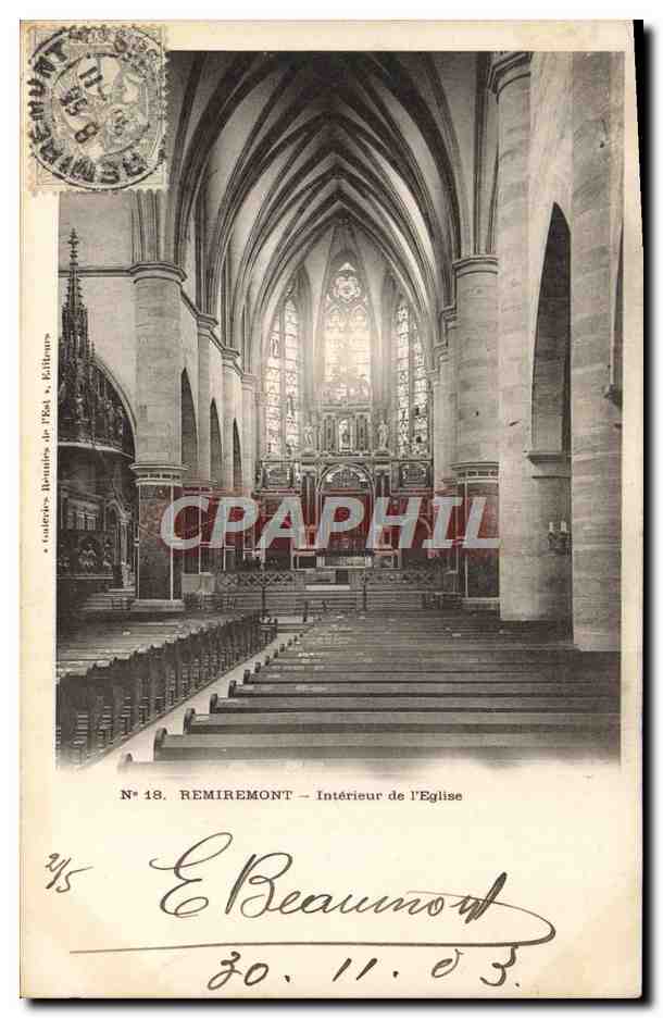 CPA Remiremont Interieur De l'Eglise