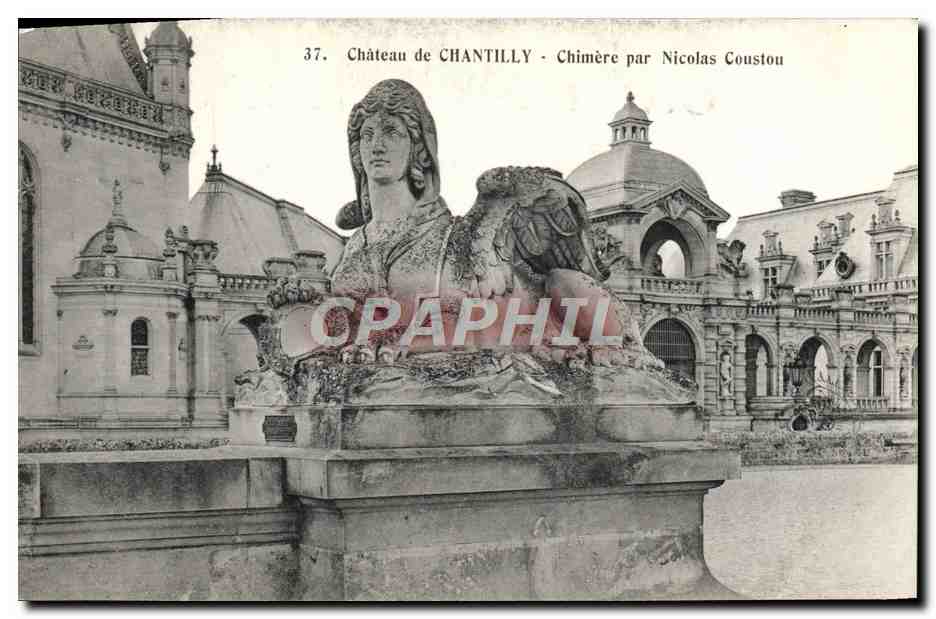CPA Chateau De Chantilly Chimere Par Nicolas Coustou