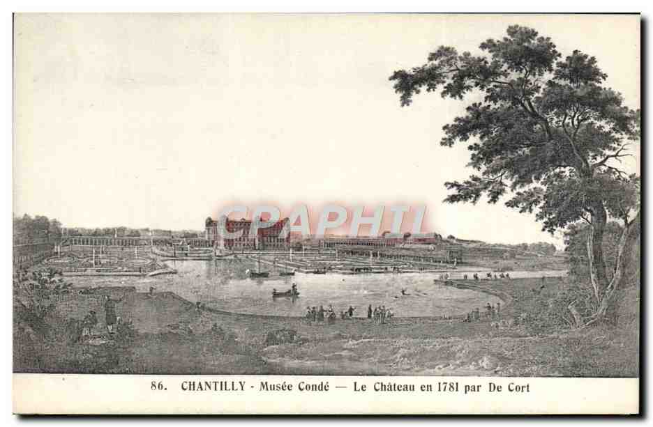 CPA Chantilly Musee Conde Le Chateau en 1781