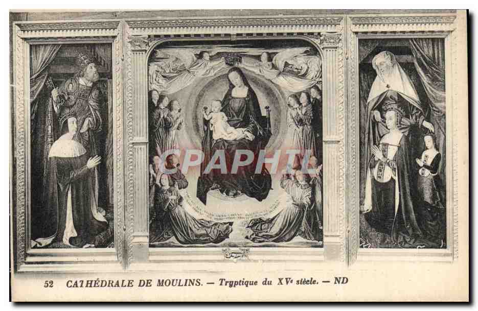 CPA Cathedrale De Moulins Tryptique