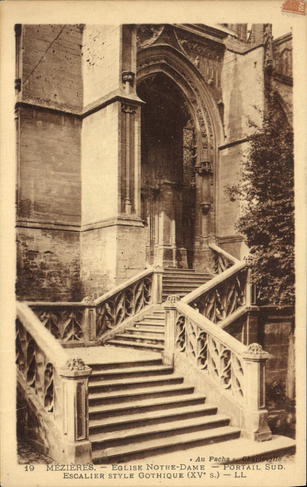 Mézières — Église Notre-Dame — Escalier style gothique (XVe s.) — LL