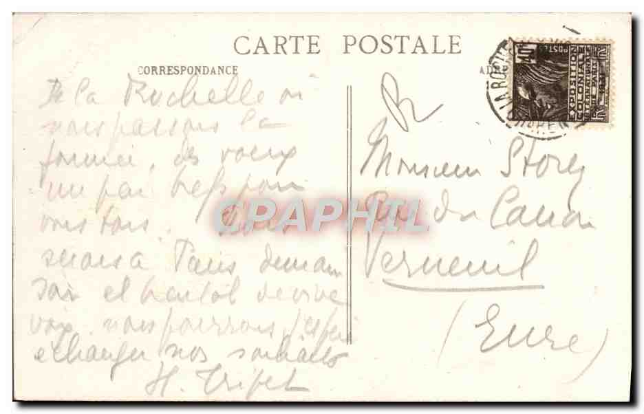 La Rochelle — Porte d'entrée de l'Hôtel de Ville — L.C. n°863 — Verso