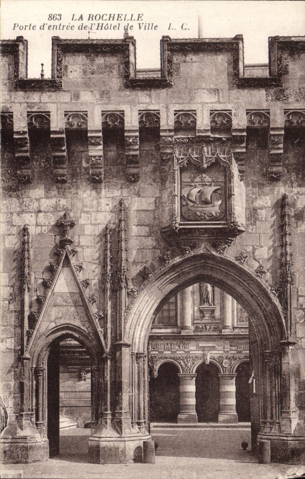 La Rochelle — Porte d'entrée de l'Hôtel de Ville — I. C. — n° 863