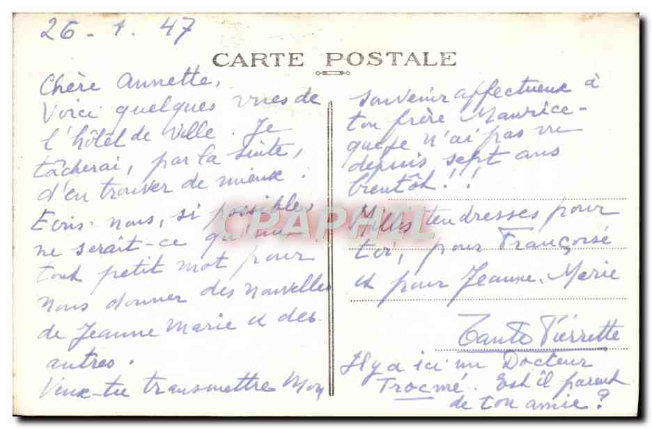 Porches de l'Hôtel de Ville de LA ROCHELLE — éditeur RagunTche, n° 8795-4404 — Verso