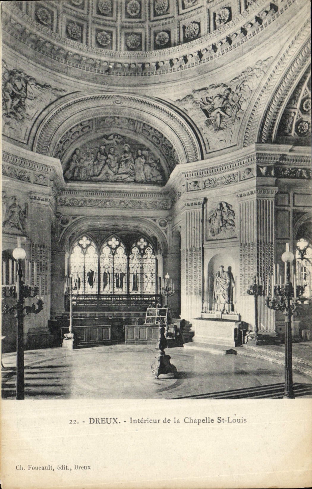 Intérieur de la Chapelle Saint-Louis — Dreux — Ch. Foucault, édit. Dreux