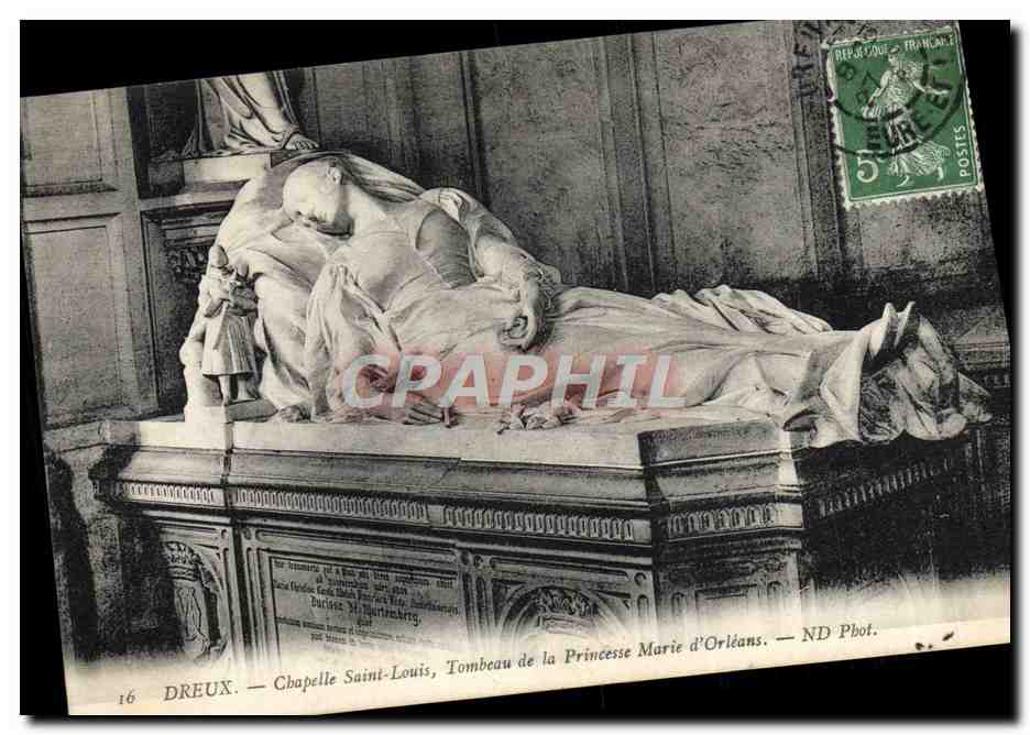Dreux — Chapelle Saint-Louis, Tombeau de la Princesse Marie d'Orléans — Éditeur Dreux, n°16