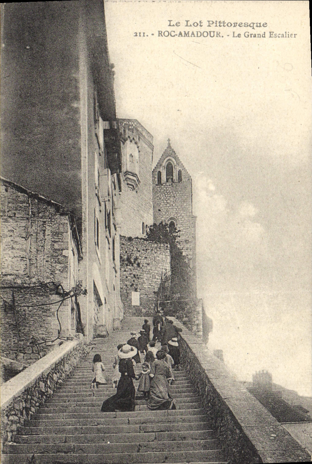 CPA Le Lot Rocamadour Le Grand Escalier