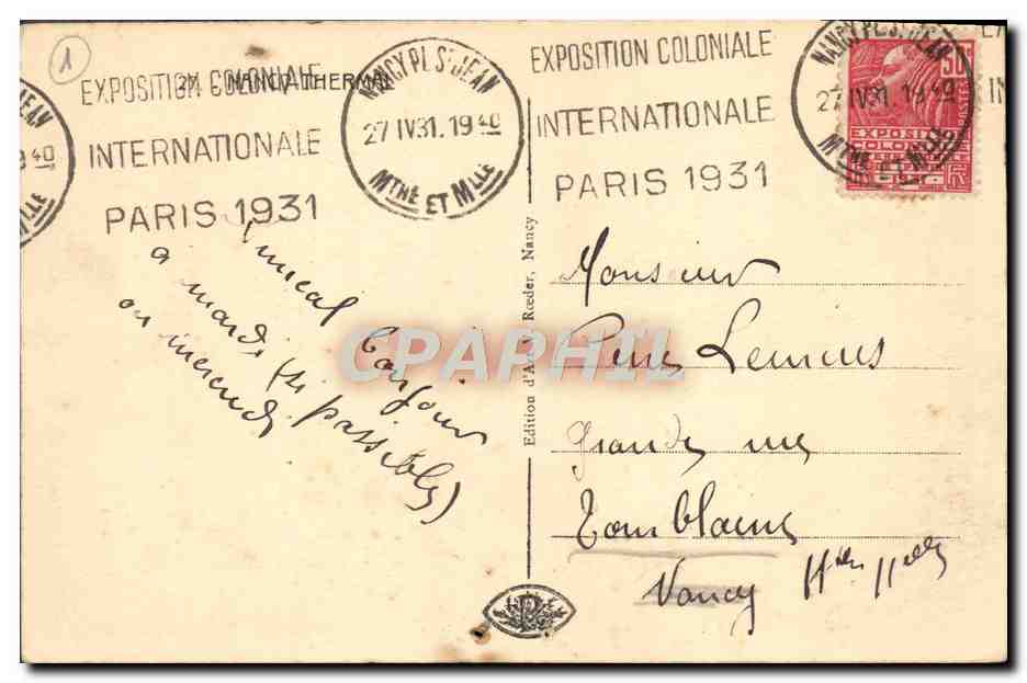 CPA Nancy Thermal — Verso