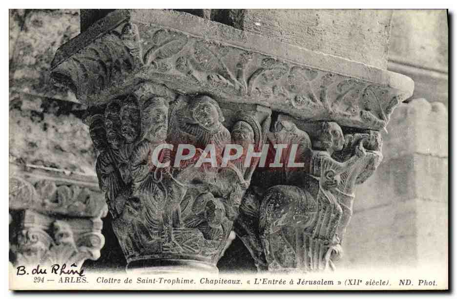 Kloster Saint-Trophime — Kapitelle « Die Einzug nach Jerusalem » (12. Jahrhundert) — B. du Rhône, Nr. 394